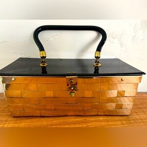 Vintage Art Deco Box Purse Metal & Bakelite “Dorset Rex Off 5th Ave NY”